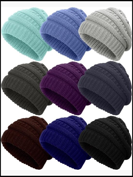9 Pcs Slouchy Beanies for Women - Winter Hats - Warm Knit Caps main image 6